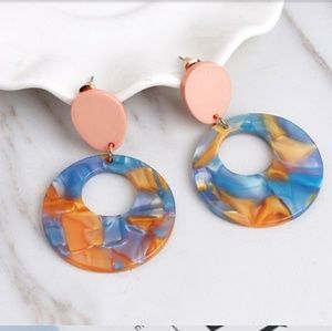 Acrylic round drop earring